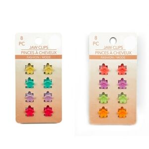 2 x 8pk Mini Colorful Flower Jaw Clips Set BNIB